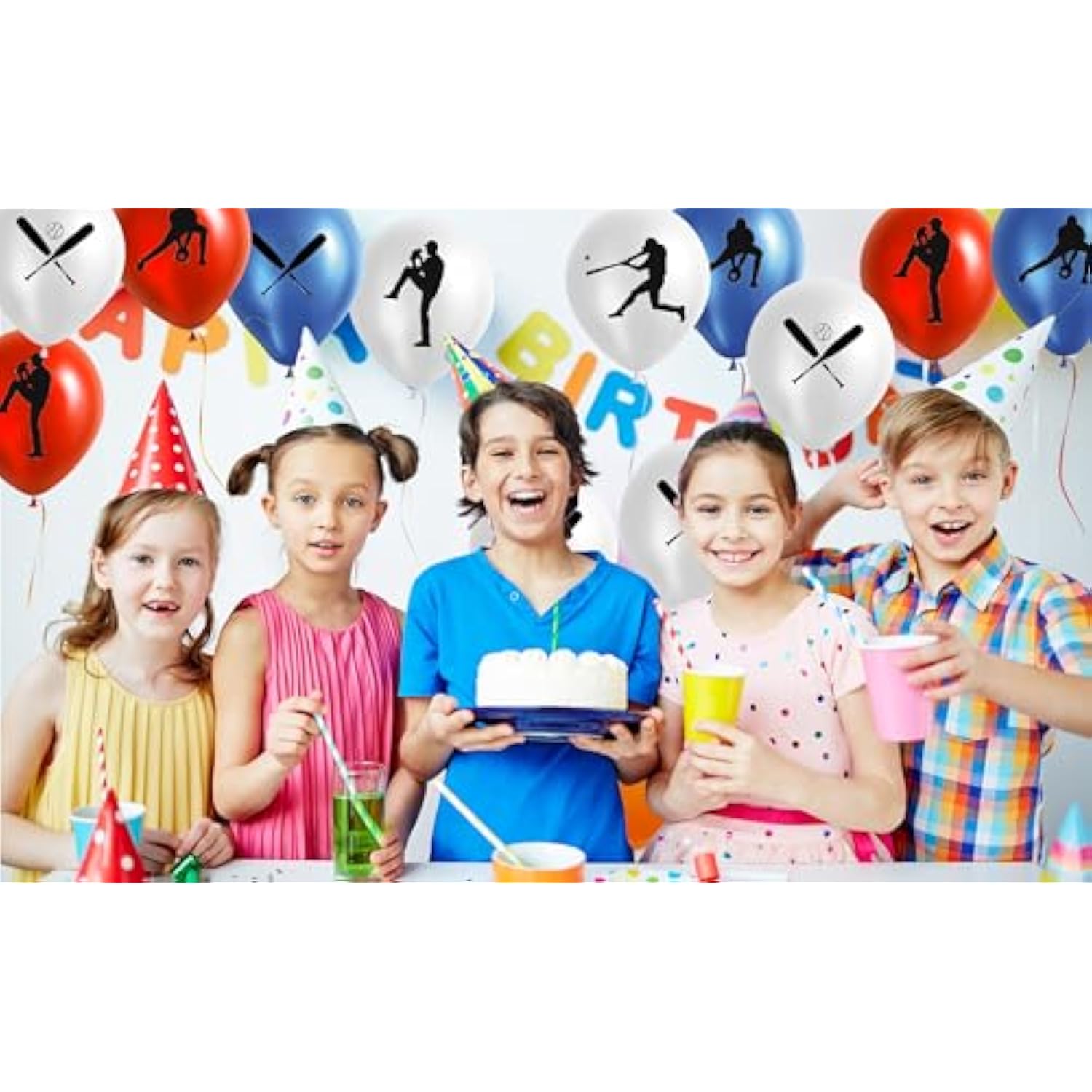 50Pcs Baseball Party Latex Balloons And Foil Balloons - Sports Game/Gr