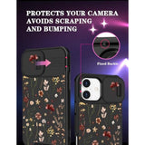 Women's iPhone 16 Case with Floral Design - Cute Phone Cover, Girly, Pretty, Unique, Aesthetic, Slide Camera Cover, Protective Case for Apple iPhone 16