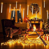 24 Pack Halloween LED Magic Hanging Floating Candles, Taper Flickering Flameless with 2 Magic Wands - Candle Set for Halloween, Christmas, Weddings, Birthdays & Fantasy Ambiance...