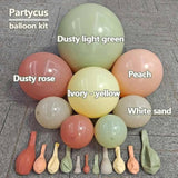 Pastel Balloon Arch Kit: Dusty Pink, Green, Yellow, Peach & White Sand