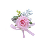 Wrist Corsage, Pack Of 2 Wedding Bridal Wrist Flower Corsage Hand Flower Decor For Prom Party Wedding Homecoming (Pink2)