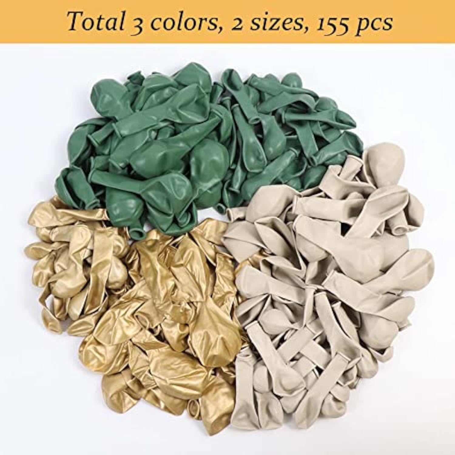 Sage Green White Sand Balloons Garland Arch Kit 155Pcs Sage Green Sand