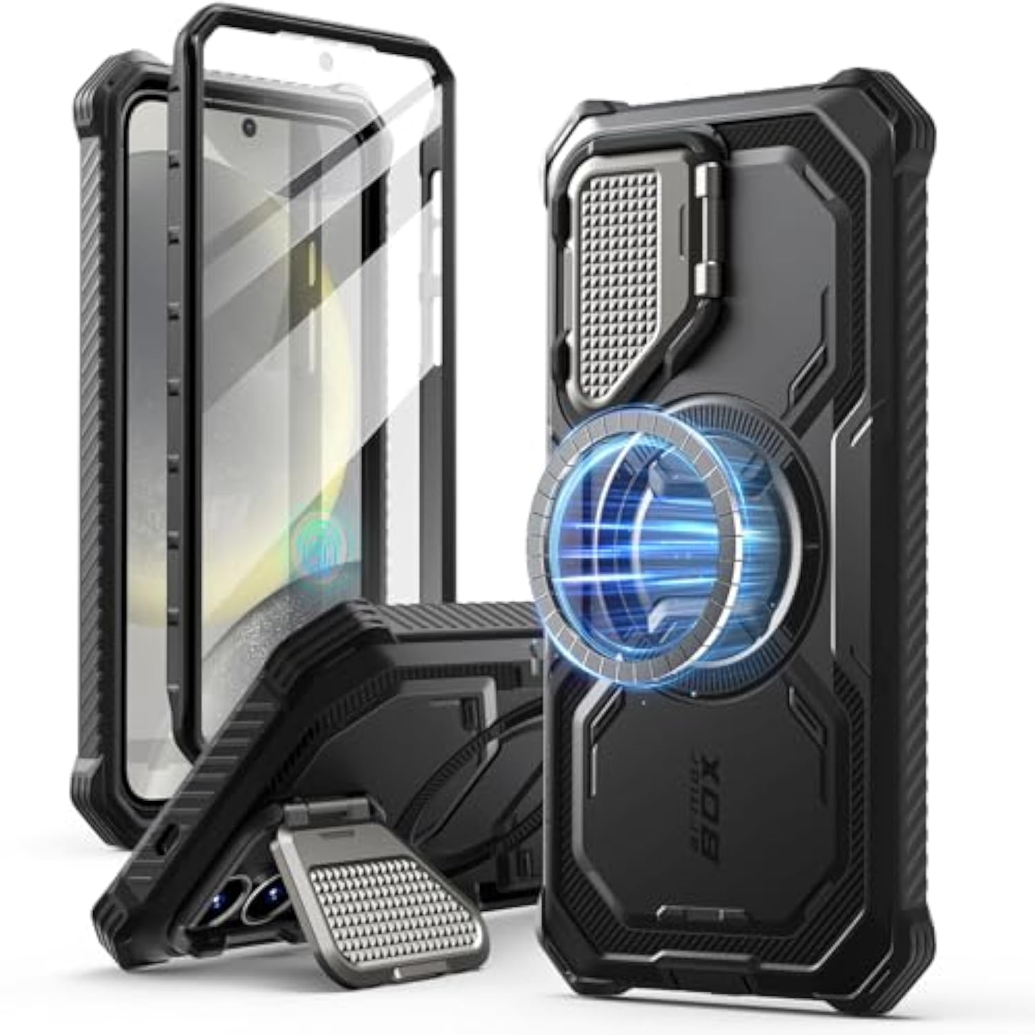Samsung Galaxy S25 Plus Case with Camera Cover, MagSafe, Screen Protector, Black