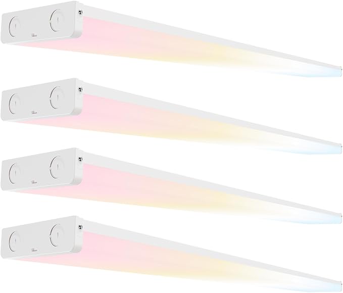 4 Pack 4FT LED Wraparound Light Fixture 75W 8250LM Selectable White Light