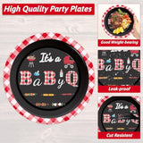200Pcs Bbq Baby Shower Plates Napkins Baby Q Paper Tableware Set It'S A Babyq Cake Dessert Disposable Dinnerware Rustic Barbecue Party Decoration For Baby Shower Birthday Decor Supplies Serves 50