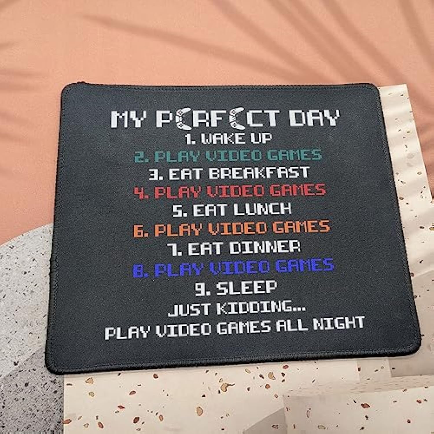 Gaming Mouse Pad - Gamer Gifts For Teen Boys & Men - Funny Gamer Mousemat 9.5 Inch - Video Games Gamer Gift Mousepads