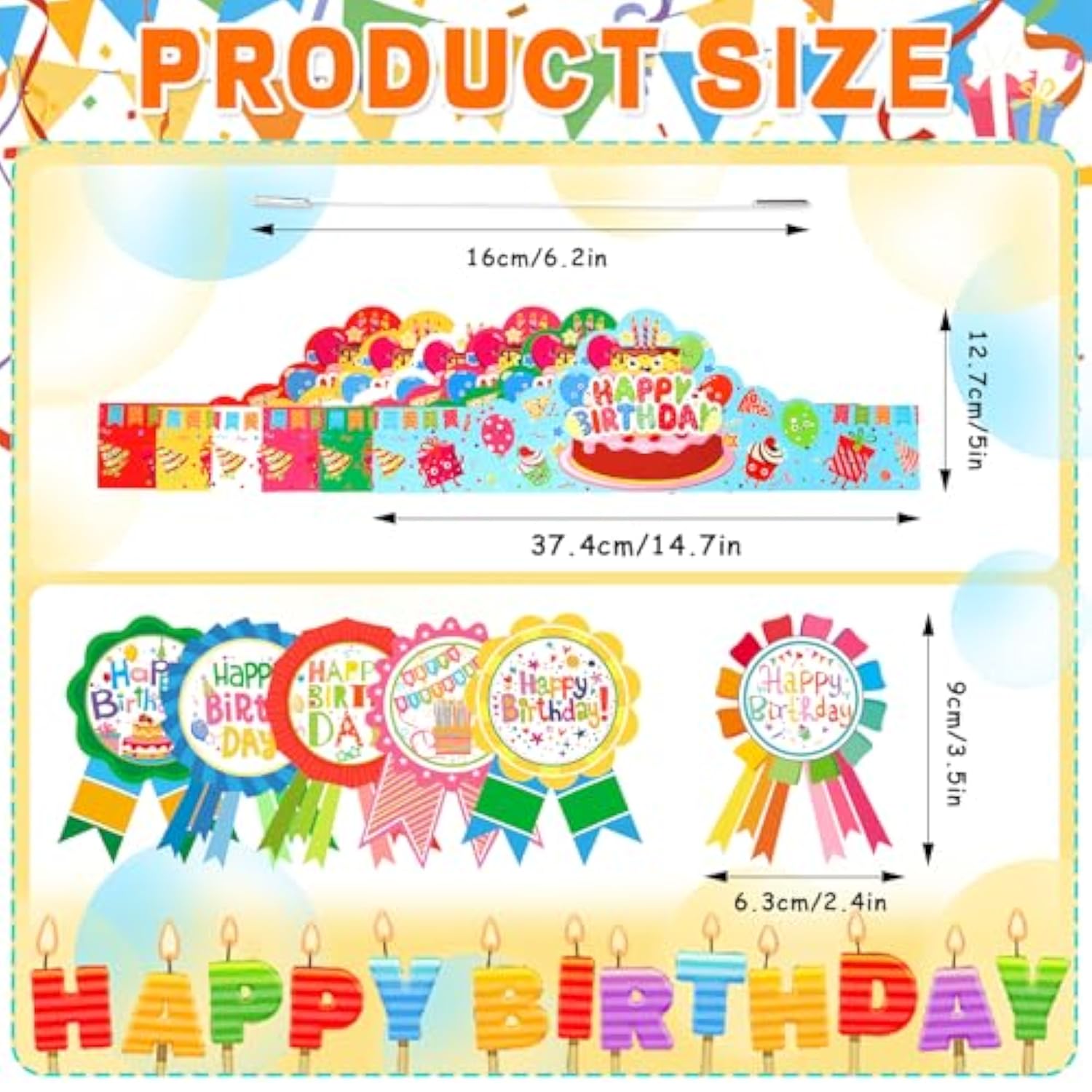 72 Pcs Birthday Crowns For Kids Classroom Colorful Paper Hats Happy Birthday Badge Stickers Teacher Classroom Birthdays Gifts For Students School Party Favors Supplies