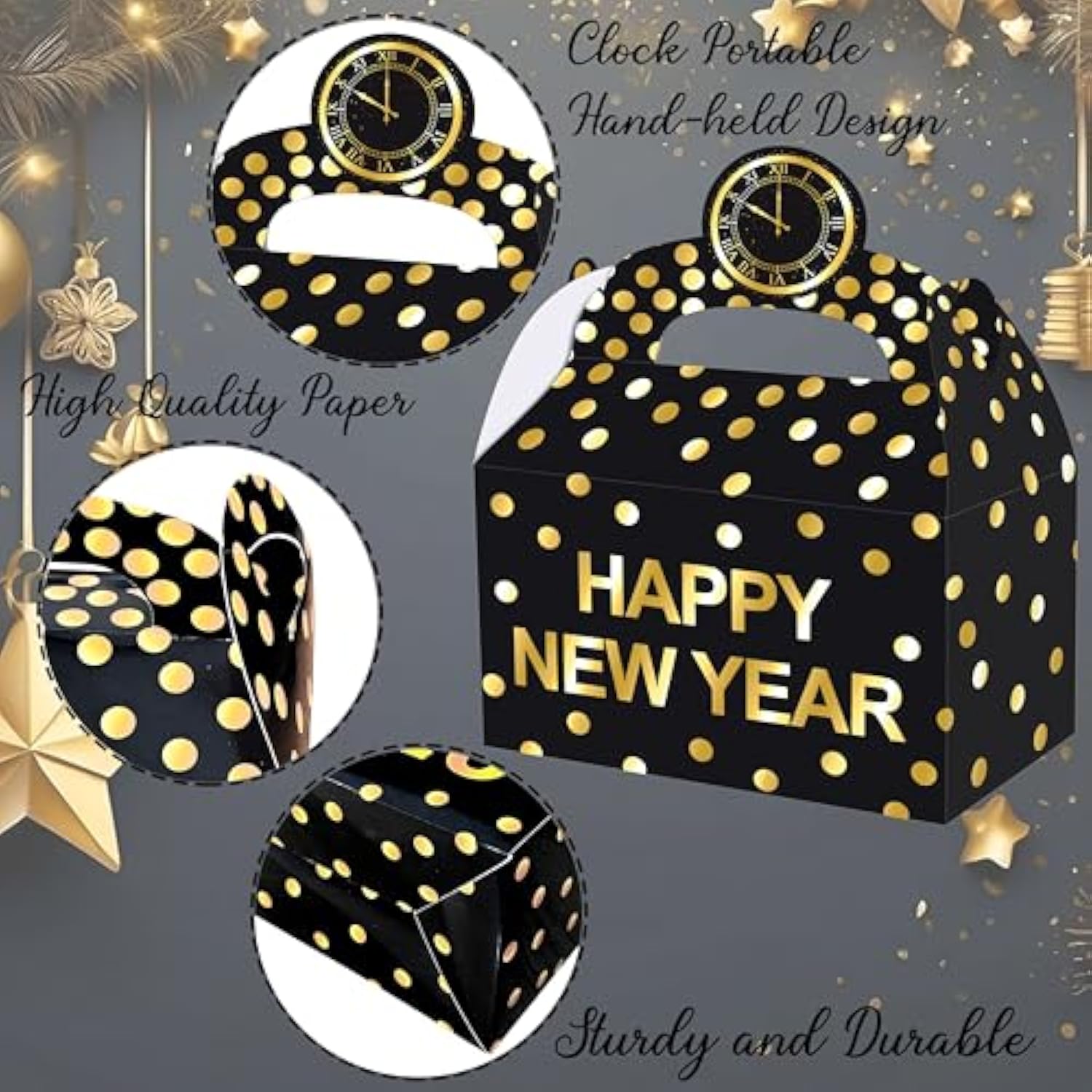 12-Pack New Year 2026 Treat Boxes Happy New Year Party Gift Party Supplies