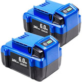 2-Packs 6.0Ah Replace For Kobalt 24V Battery Compatible With Kobalt 24Volt Battery Kb624-03 Kb524-03 Kb424-03 Kb224-03 Cordless Power Tools