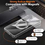 Case for  Galaxy S26, 360° Magnetic Ring Stand Compatible with Magsafe, Crystal Clear Hard Back + TPU Bumper Shockproof Phone Cover with