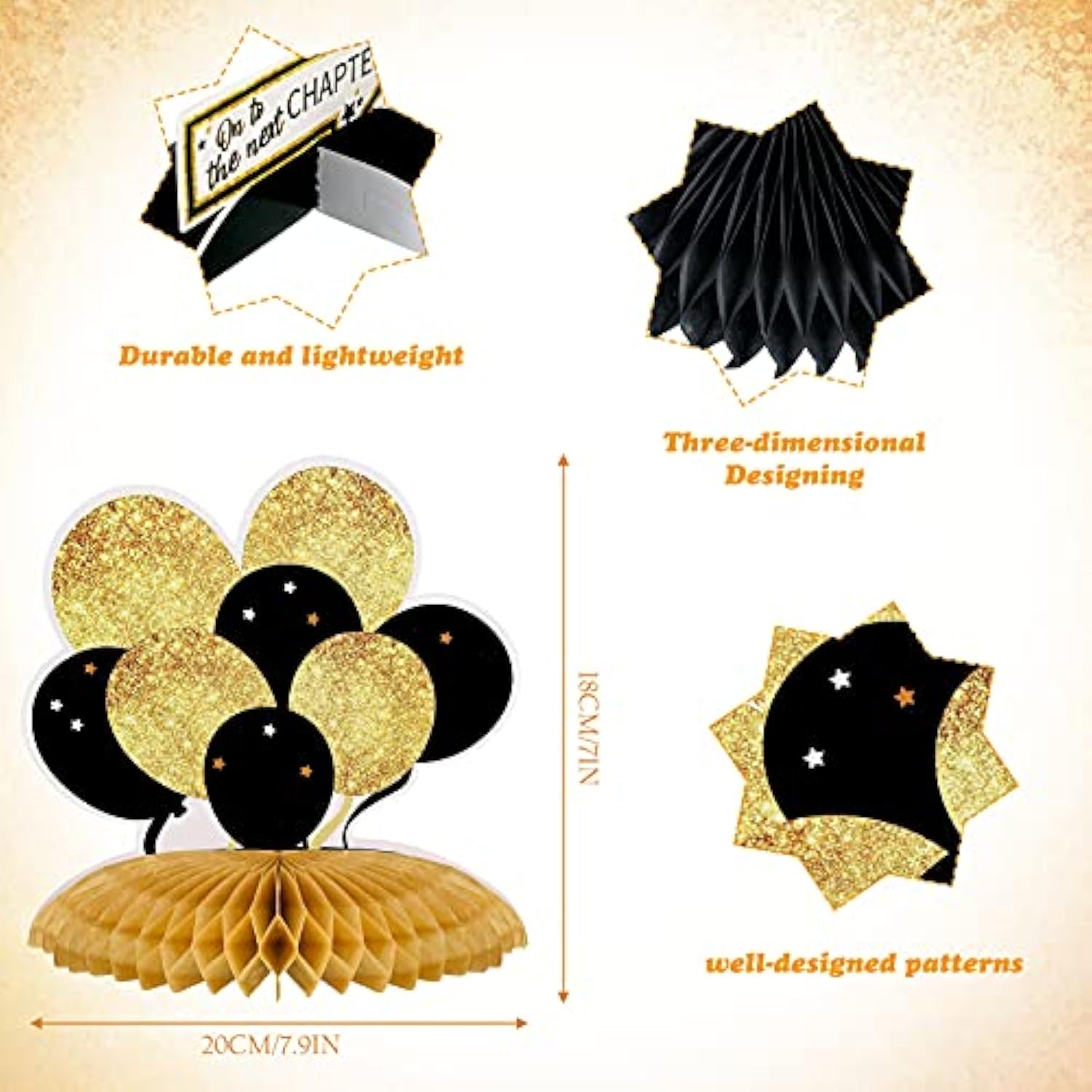 12 Pieces Retirement Party Decorations White Black And Gold Retirement