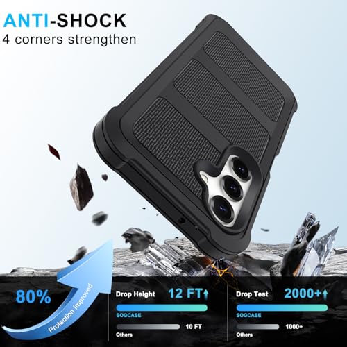 Belt Clip Case for  Galaxy A16 Holster with 360° Rotating Stand Defender Cover Heavy Duty Protection Anti-Drop Shockproof, Black