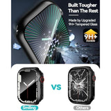 2 Pack Case Compatible with Apple Watch SE 3 (2025), SE 2, SE, Series 6, 5, 4 40mm with Tempered Glass Screen Protector, Hard PC Case Overall Protective Cover - Black