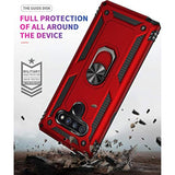 Compatible With Lg Stylo 6 Case, With [Tempered Glass Screen Protector][Metal Ring][Magnetic Support] Kickstand Heavy Duty Drop Protector Phone Case Cover (Black)