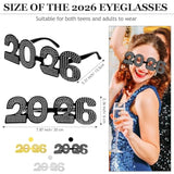 6pcs 2026 New Year Glitter Number Sunglasses Party Photo Prop