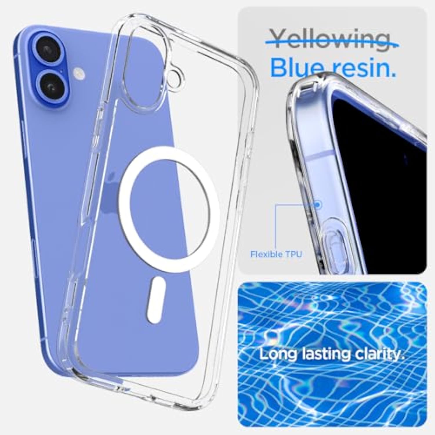 Spigen for iPhone 16 Case, Ultra Hybrid MagFit [Compatible with Magsafe] [Anti-Yellowing] [Military-Grade Protection] - White