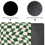 Green Checkered Mouse Pad Cute, Retro Boho Mousepad For Home Office, Anti-Slip Rubber Minimal Abstract Wavy Mice Pad For Computer & Laptop, 9.5X7.9 Inch, Sage Green Pattern Aesthetic