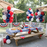 Fourth of July Balloons,55pcs 12inch Navy Blue Red White Confetti Latex Helium Balloons for Memorial Day,Veterans Day,Independence Day, Party Decoration