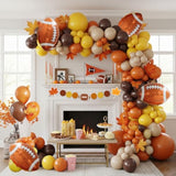 Fall Football Party Decoration Kit: Orange, Brown, Yellow Balloon Garland & Banner