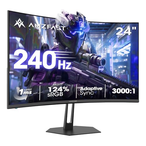 24 Inch Gaming Monitor 200Hz Fhd 1080P Fast Ips Computer Monitor, 110% Srgb 1Ms Hdr Support Adaptive Sync, Eye Care Vesa Mount Hdmi 2.0 | Display Port 1.4 White Monitor, Amzg24X1W