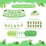 Cute Turtle Party Supplies - Birthday Banner, Hanging Swirls, Green Turtle Baby Cake Toppers, Balloons For Kids Animal Theme Baby Shower, Birthday Party Decors
