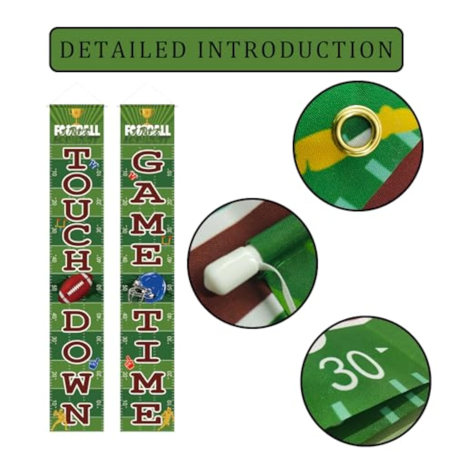 Football Welcome Porch Banner, Door Hanging Sign for Game Day Sports Parties