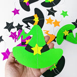 Halloween Witch Hat Garland Orange Purple Black Green Paper Banner Streamers