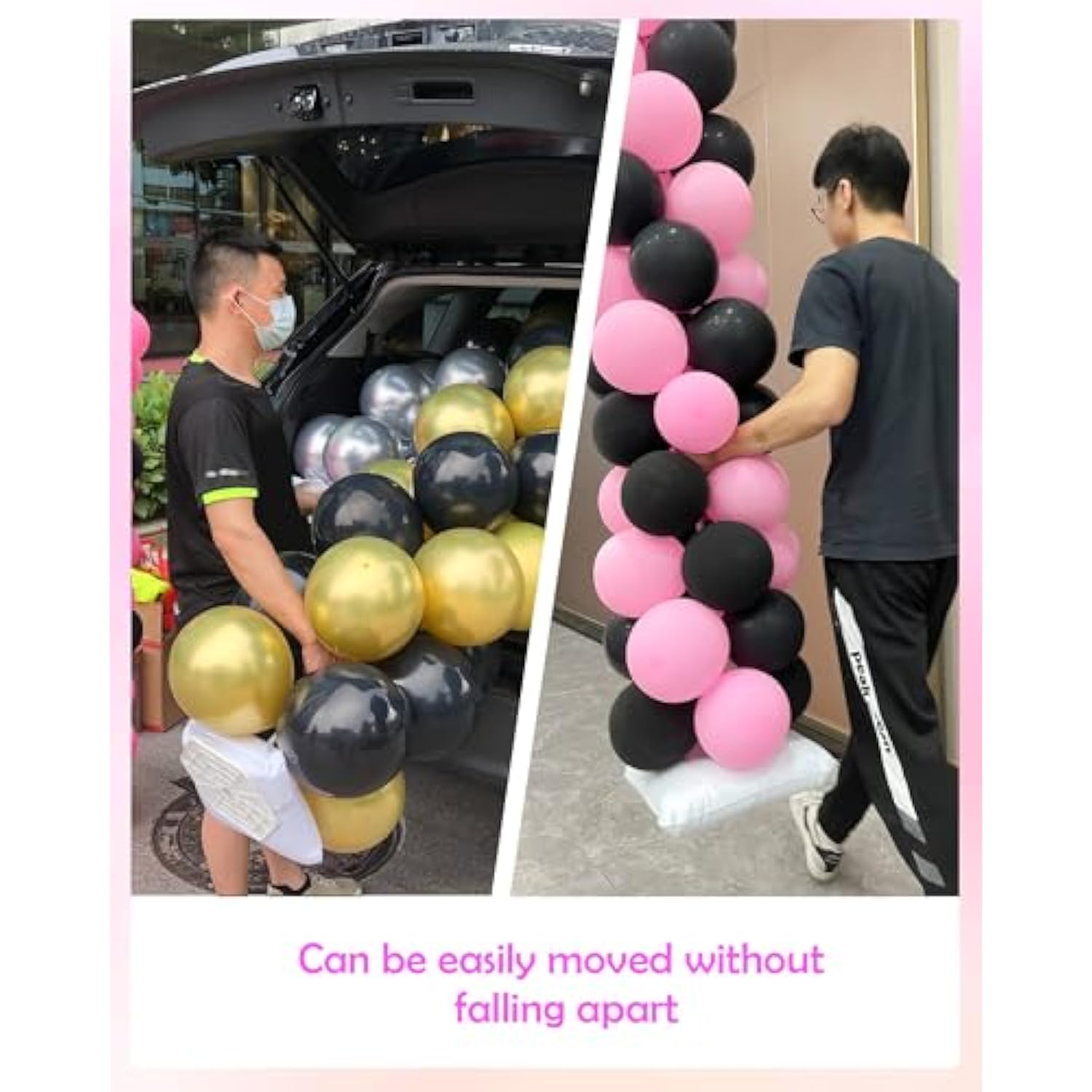 Heavy Duty Metal Balloon Column Stand Kit, Set Of 2, 80 Inch Height Adjustable Balloon Tower Holder For Indoor And Outdoor Event And Party Decoration, Easy Assemble And Disassemble