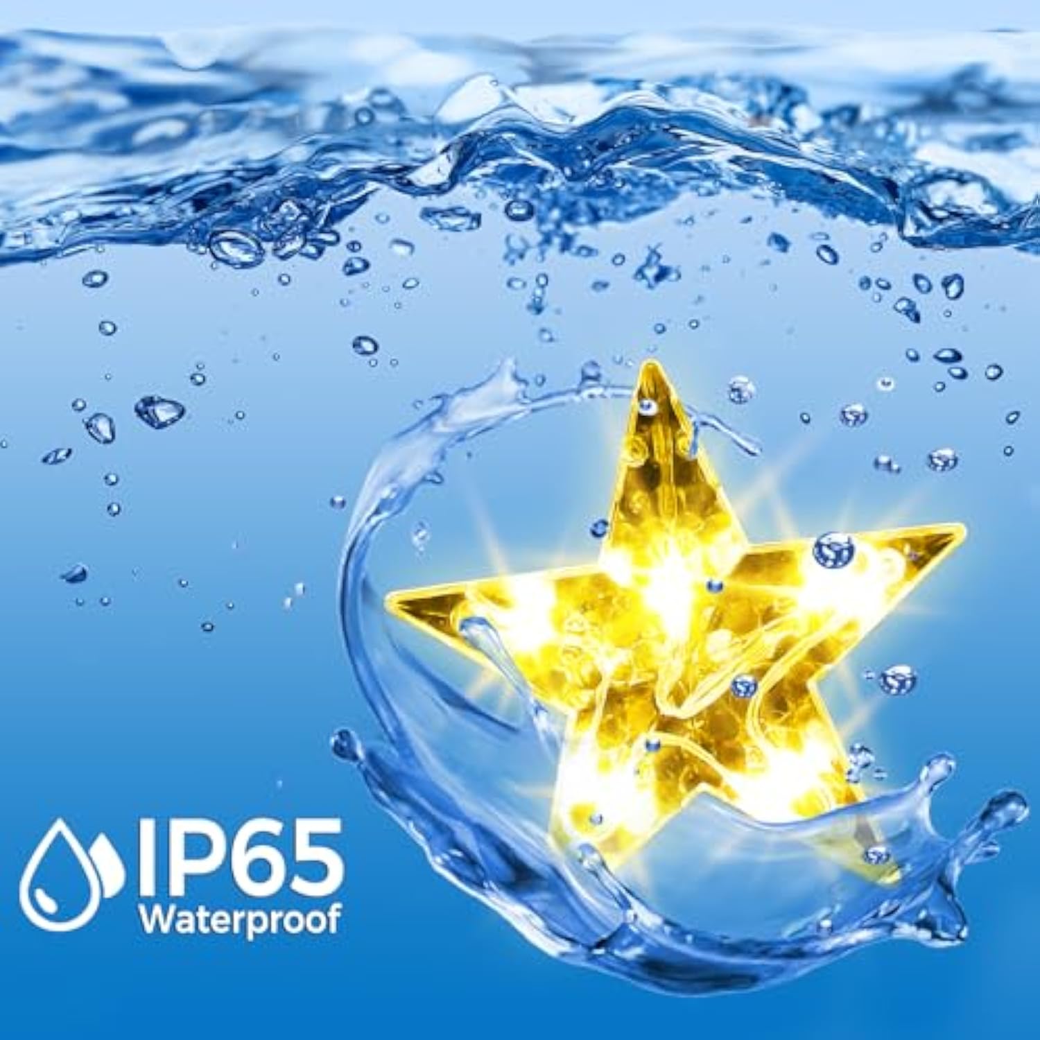 32 Stars Christmas Window Lights, Ip65 Waterproof 52 Leds Twinkle Star Fairy String Lights With 8 Modes Timer, Warm Whit