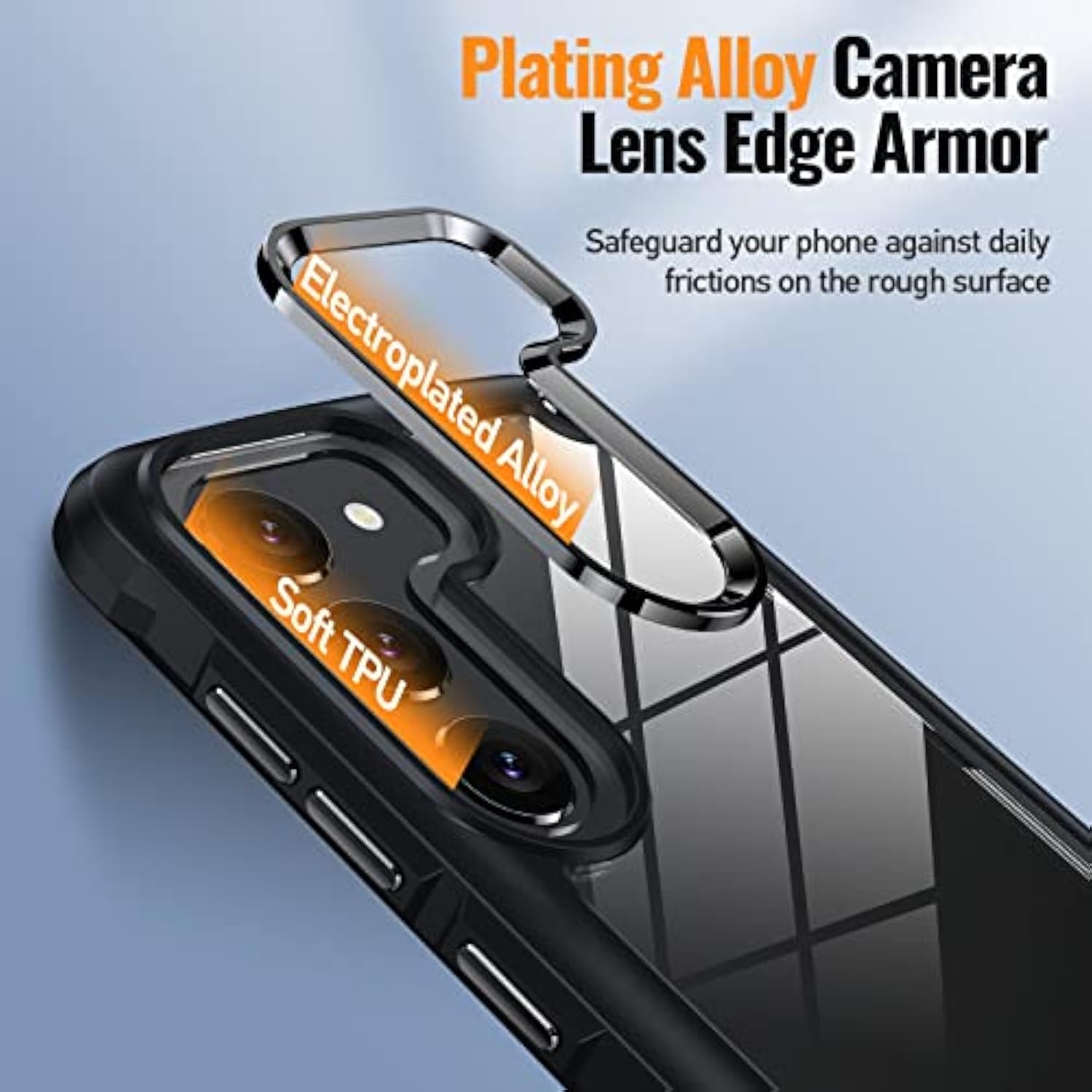 Galaxy S23 Case with 2Pcs Tempered Glass Screen Protector & Built-in 4 Airbags