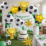 10 Pcs Soccer Balloons with Trophy for Birthday and Game Day Decorations