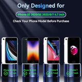 For Iphone Se Case, Magnetic Iphone Se 2022 (3Rd)/2020 (2Nd)/Iphone 8/7 Case For Compatible Magsafe With Tempered Glass, [Shockproof Military] Translucent Back Slim Bumper Cover Phone Case,Black