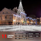 10 Ft 404 Led Star String Lights Outdoor - Pole Set With Remote, Multiple Lighting Modes, Timer, And Waterproof Feature For Ultimate Holiday Decor (Cool White)