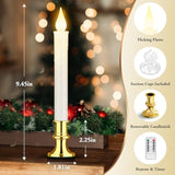 Window Candles Cordless Battery Operated With Timer Remote, 6 Packs Flameless Led Candle Lights With Gold Removable Candlesticks, Gift For Christmas Windows Table Decoration