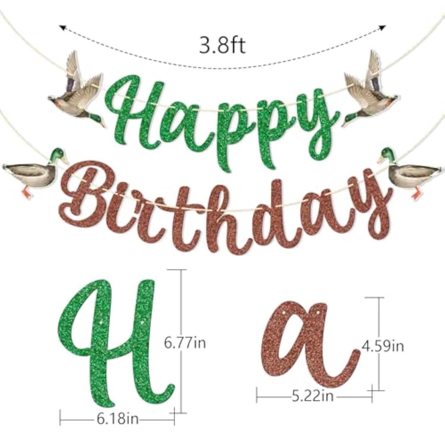 Duck Hunting Birthday Decor Set – Mallard Banner & Hanging Swirls (10-Pcs)