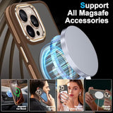For Iphone 16 Pro Max Case[Compatible With Magsafe]Shockproof Military-Grade Protection Support Magnetic Car Mount Slim Nonslip Translucent Matte Case For Iphone 16 Pro Max,Desert Titanium Gold