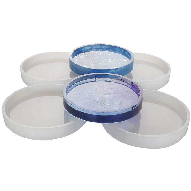 4 Pack Big Diy Round Coaster Silicone Mold, Diameter 3.94"/10Cm, Molds For Casting With Resin, Cement