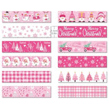 12 Rolls Pink Christmas Washi Tape Christmas Tree Snowman Santa Claus Snowflake Candy Cane Patterned Masking Tape For Scrapbook Journal Gift Wrapping Craft Supplies