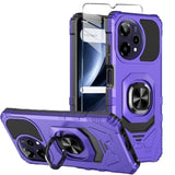Purple AT&T Motivate Pro 2 5G Case with Tempered Glass Screen Protector and Military Grade Heavy Duty Shockproof Protective Cover with Ring Kickstand