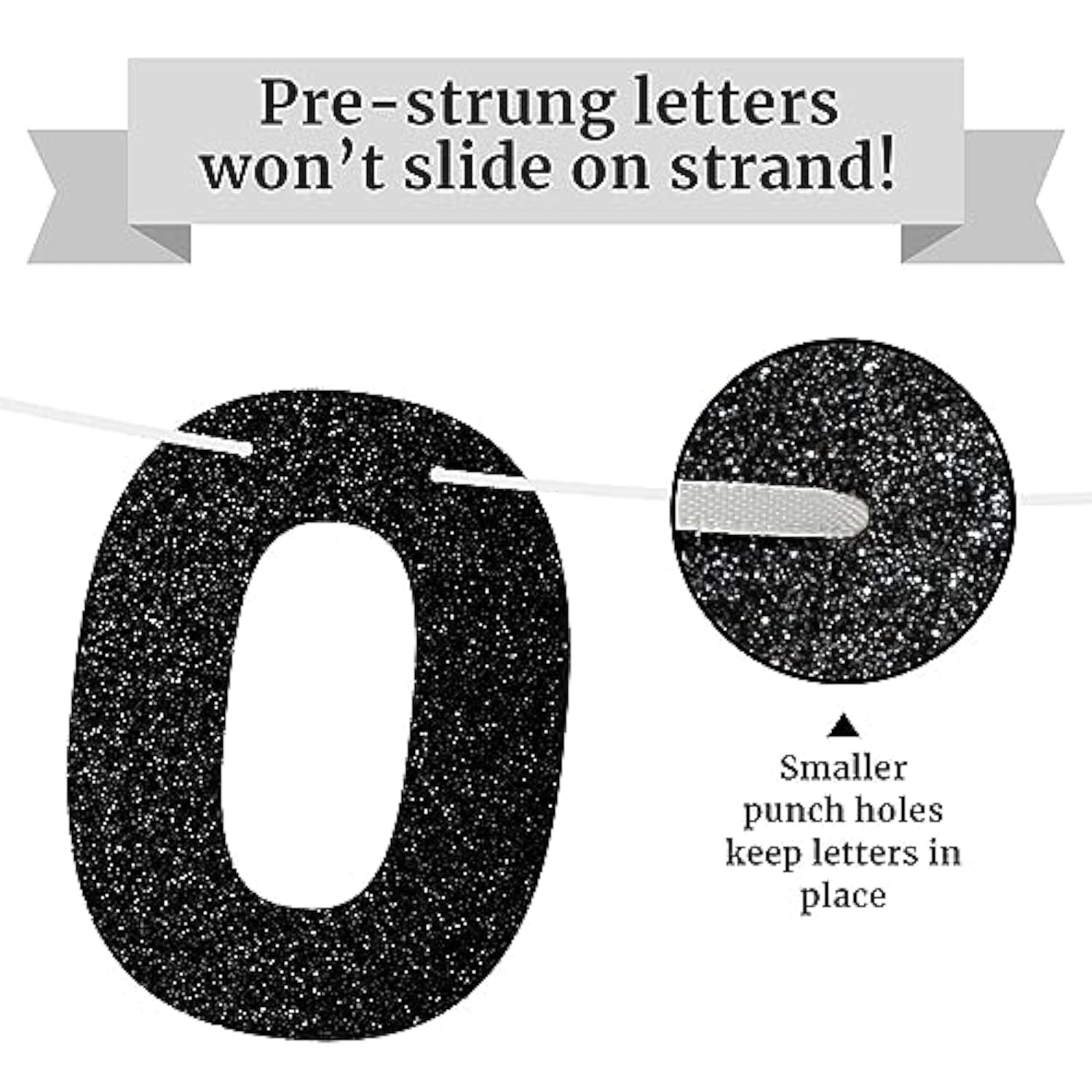 Pre-Strung Older Wiser Hotter Banner - No Diy - Black Glitter Happy Birthday Party Banner - Pre-Strung Garland On 8 Ft Strands. Black Birthday Party Decorations For Men & Women. Did We Mention No Diy