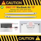 Compatible With Macbook Air 13 Inch Case 2021 2020 2019 2018 Release Models: M1 A2337 A2179 A1932, Plastic Hard Shell Case For Mac Air 13 Inch With Retina Fits Touch Id, Purple Glitter