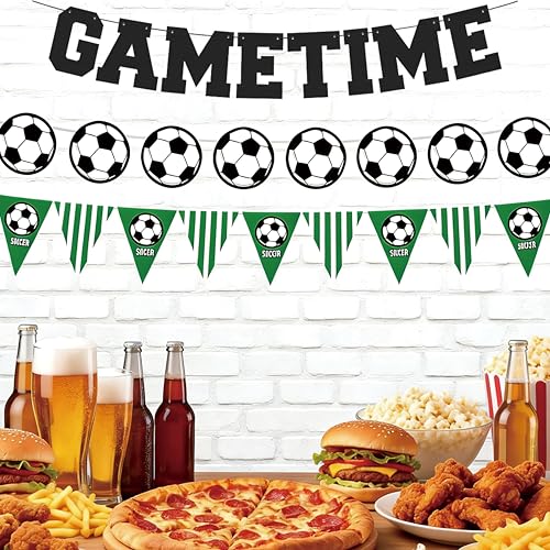 Game Time Soccer Banner 16ft Reusable 3 Strings for Party