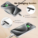 Phone Tether Tab Rotatable 360°, 4 Pack Phone Lanyard Patch For Phone Strap Compatible Iphone & Other Cell Phone (Black)