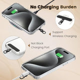 Phone Tether Tab Rotatable 360°, 4 Pack Phone Lanyard Patch For Phone Strap Compatible Iphone & Other Cell Phone (Black)