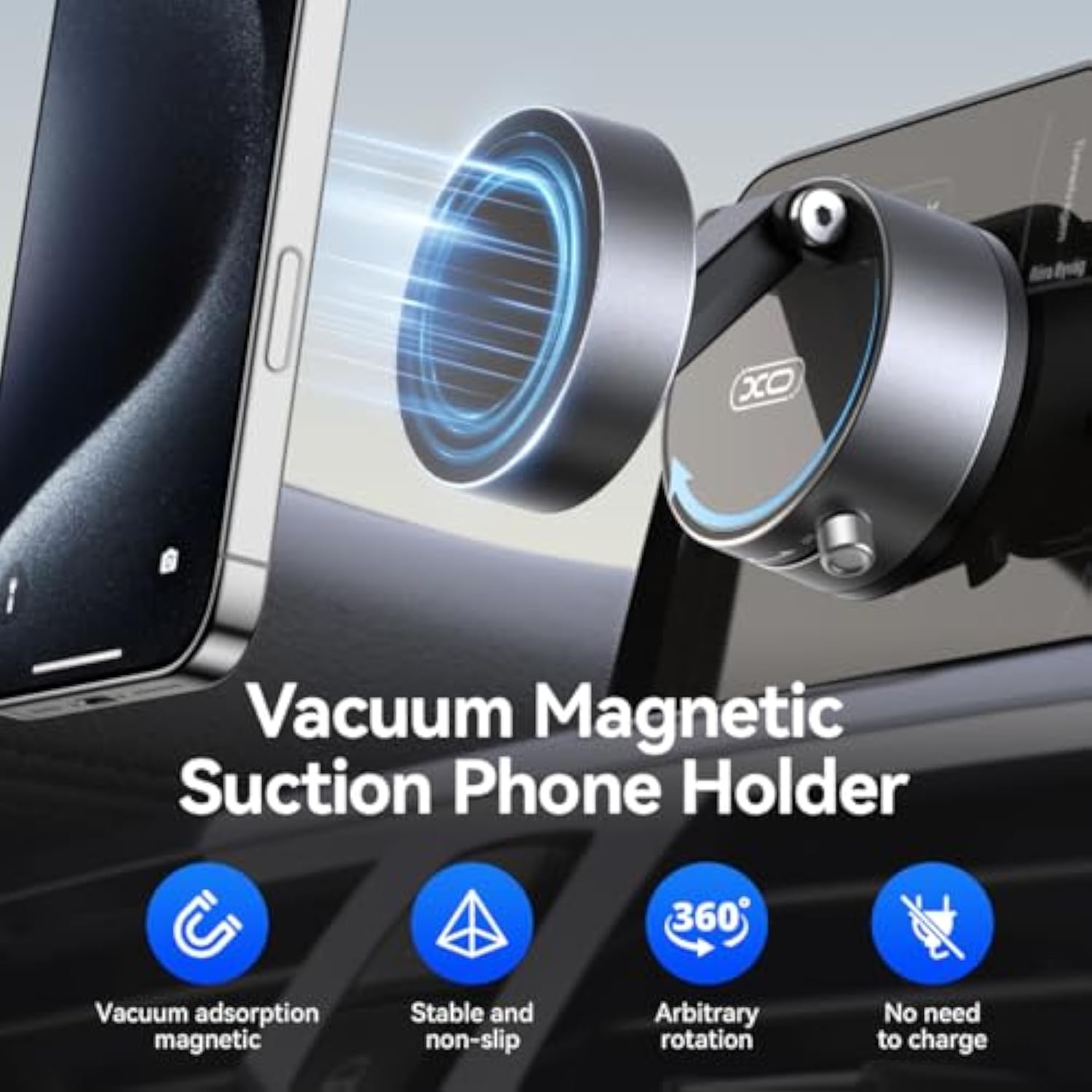 360° Magnetic Suction Car Phone Holder for iPhone 12-16 Series Hands-Free
