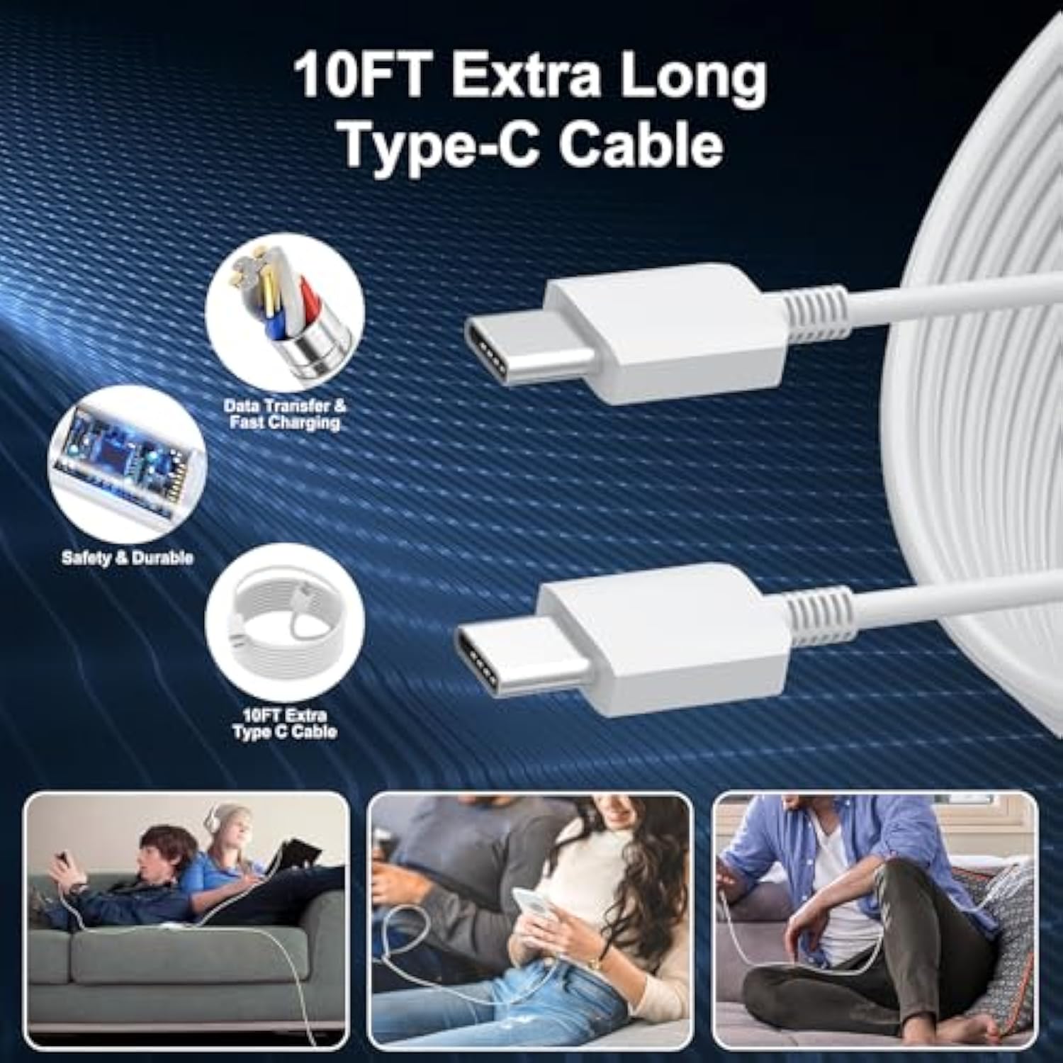 Iphone 16/15 Pro Max Charger - 30W Usb Type-C Fast Charging With 10Ft Cable For Iphone, Ipad, Samsung Galaxy