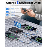 Portable Charger Power Bank, 10000Mah 22.5W Pd Super Fast Charging Powerbank With Built-In Usb C In&Out Cable, Slim External Phone Battery Pack For Iphone 16/15/14 Ipad Samsung S24 Android Etc