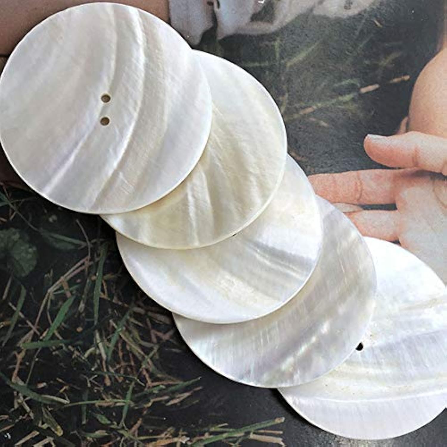 5Pcs Extra Large Iridescent Mother Of Pearl Shell Coat Buttons 50Mm