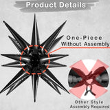 20 Pcs 27"22" Explosion Star Foil Balloons - 12 Point And Four Pointed Black Spike Balloons For Party Supplies, Christmas, Birthday, Wedding, Photo Booth (Black)