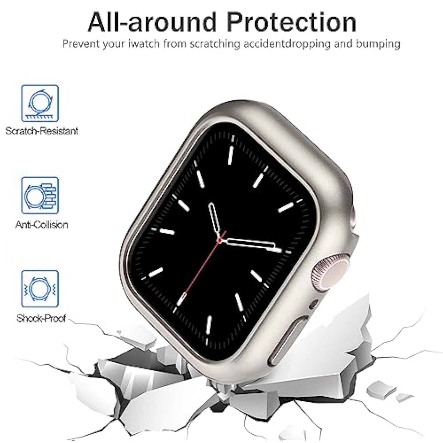 Screen Protector Compatible With 41Mm Apple Watch Series 7, 8, 9 - 12 Pack Tempered Glass, Full Scratch-Resistant Protective Cover Bumper